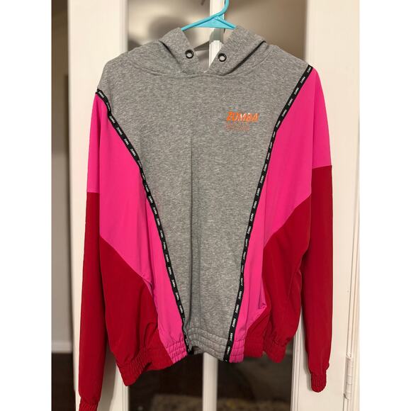 Zumba Wear Colorblock Hooded Pullover Jacket – Women’s Size S grey pink red - Picture 3 of 7